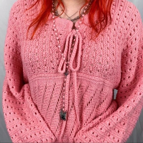 **Host  Pick** Handcrafted Pink Sweater Dress - Picture 2 of 7